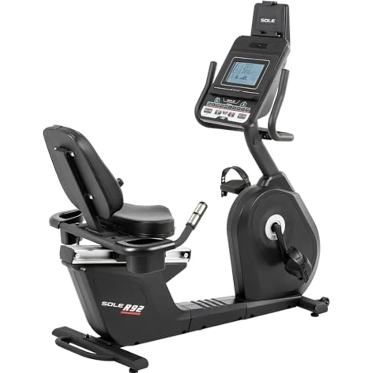 HAMMER Liegeergometer R92, Recumbent Bike elektrisch, gelenkschonend, 10 Trainingsprogramme, 12 kg Schwungmasse, LCD-Display, Pulsmessung, kompatibel mit Kinomap & Zwift, Heimtrainer mit Sitz & Rückenlehne – Bild 1