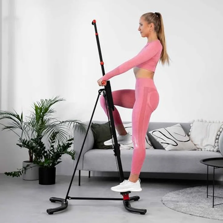 Hop-Sport 2in1 Stepper & Vertical Climber - Anti-Rutsch Vertical Climber Stepper klappbar und verstellbar, ideal für Ganzkörpertraining und Homegym – Bild 3