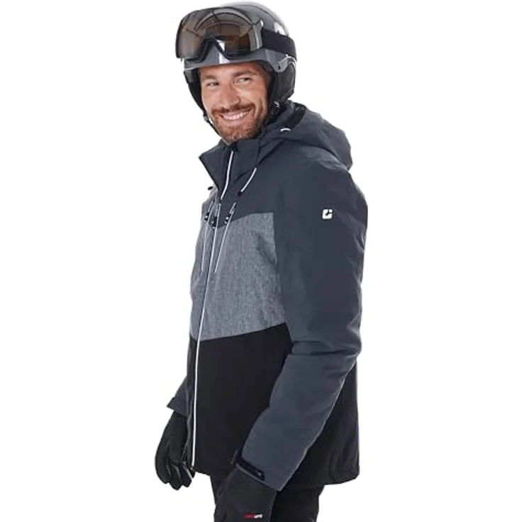 Killtec KSW 45, Skijacke mit 10.000 mm Wassersäule, atmungsaktiv, Colourblock-Design, grau, 3XL – Bild 2