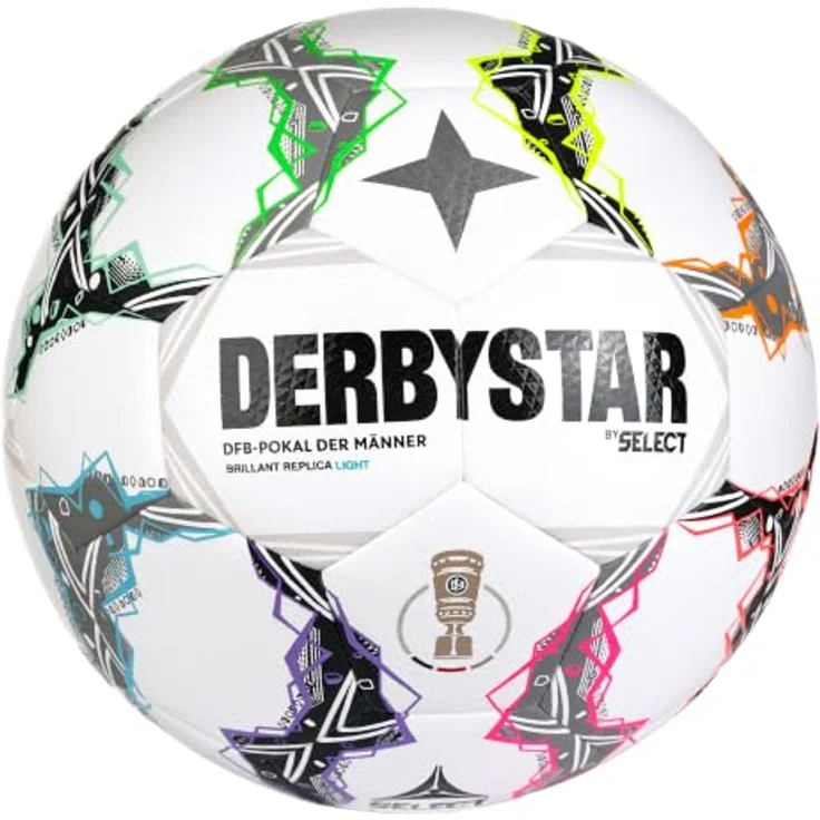 Derbystar DFB-Pokal Brillant Replica Light v26 26/27, Jugend-Freizeitfußball, Dual Bonded, reduzierte Gewicht von 350 g, PU mit Diamantstruktur – Bild 1