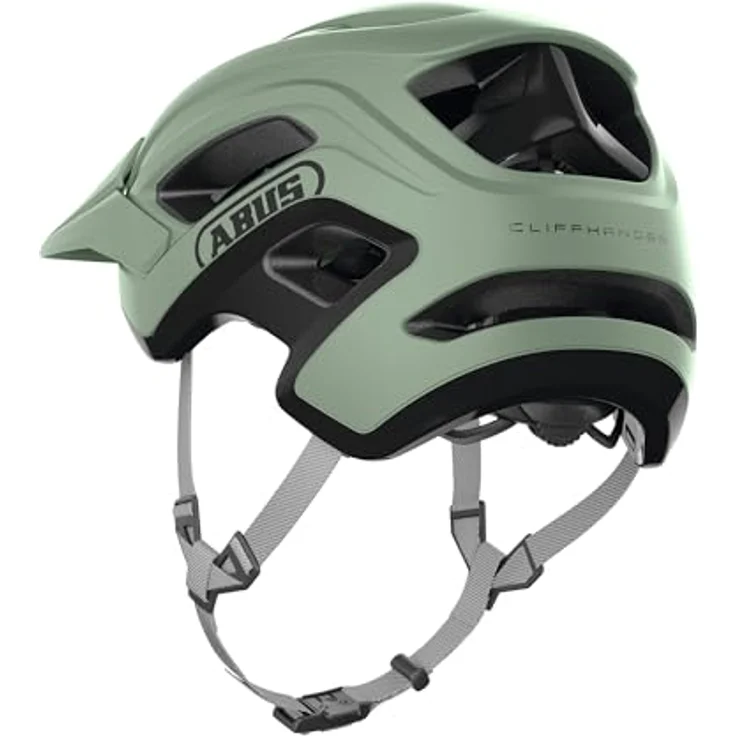 ABUS MTB-Helm CliffHanger, Fahrradhelm für anspruchsvolle Trails mit großen Lüftungsöffnungen und TriVider Riemensystem, Grün, Größe S – Bild 4