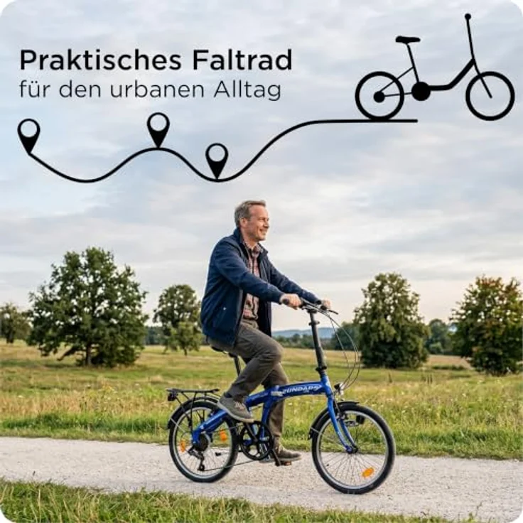 Zündapp ZF20 Speed Folder, 20 Zoll Klapprad mit 6 Gang Shimano Tourney Schaltung, schwarz/grün – Bild 3