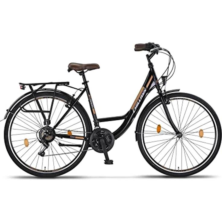 Chillaxx Bike Strada Premium City Bike 28 Zoll - Hollandfahrrad Citybike 21 Gang-Schaltung (Schwarz V-Bremse) – Bild 2