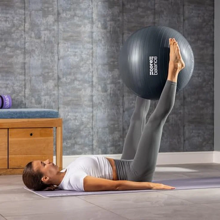 Core Balance Gymnastikball, berstsicher für Fitness & Yoga, 45-85cm inkl. Luftpumpe – Bild 2