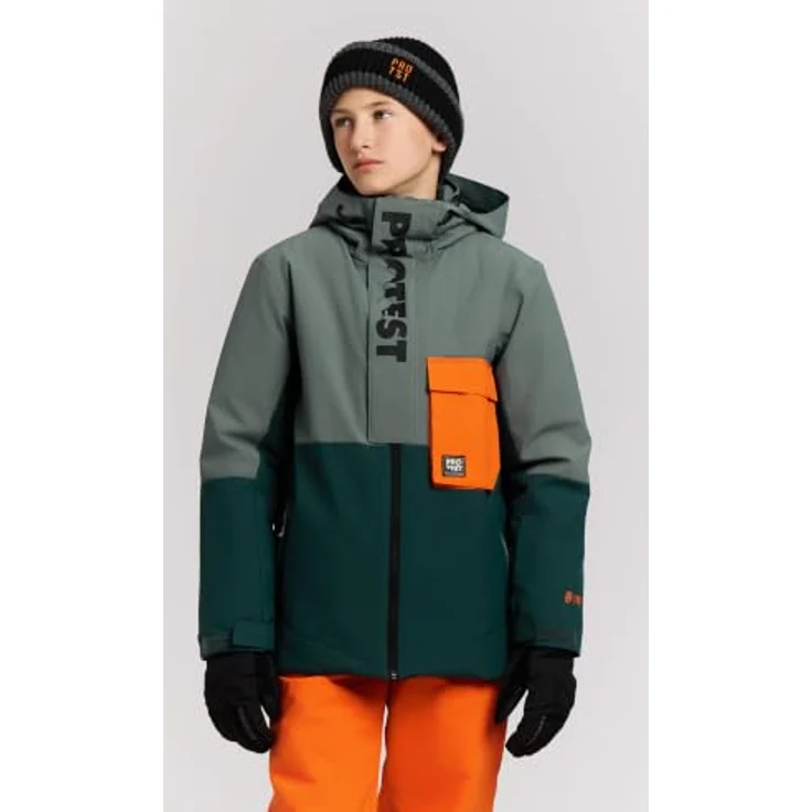 PROTEST PRTDylans JR Snowjacket, wind- und wasserdicht, atmungsaktiv, Evergreen, Größe 140 – Bild 7