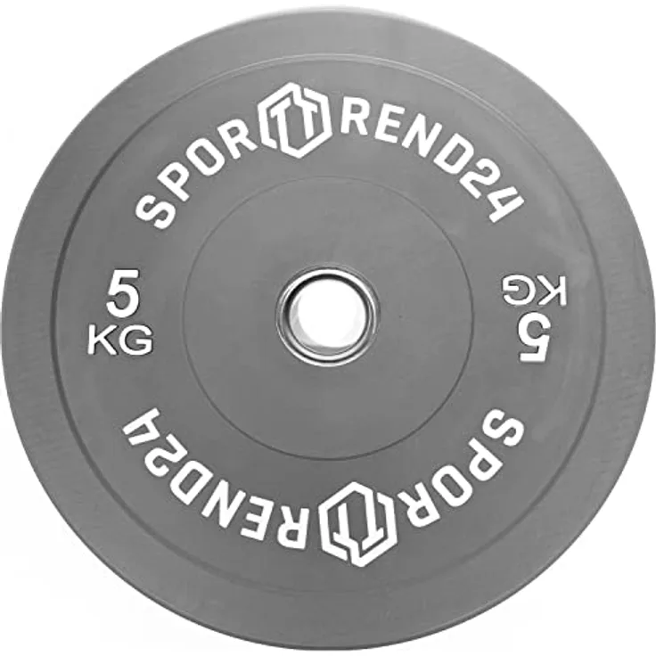 Sporttrend 24 - Bumper Plate 5kg in grau | Gewichtsscheibe Gewichtscheibe Hantelscheibe