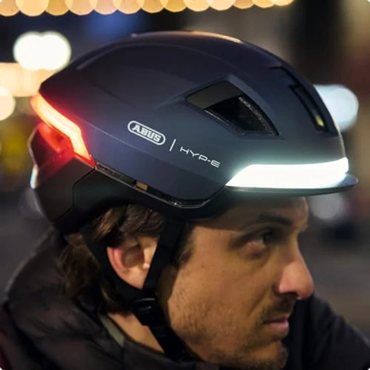 ABUS HYP-E Fahrradhelm, Helm mit Frontlicht, Rücklicht und Blinklicht, für E-Bike und S-Pedelec, Größe L, Blau – Bild 5