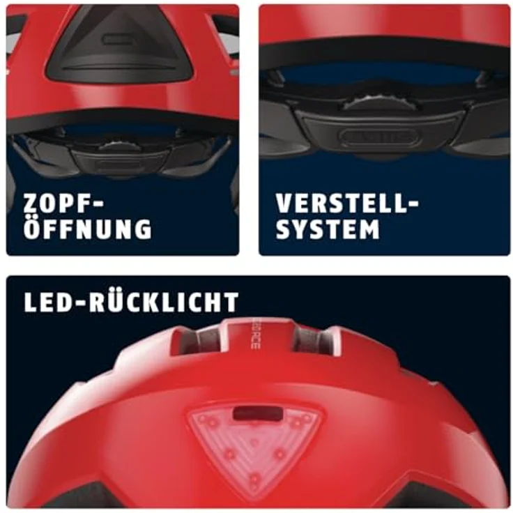 Abus Pedelec 2.0 Ace, Velohelm mit integrierter Regenhaube und aufladbarem Licht, 51 - 55 cm – Bild 4