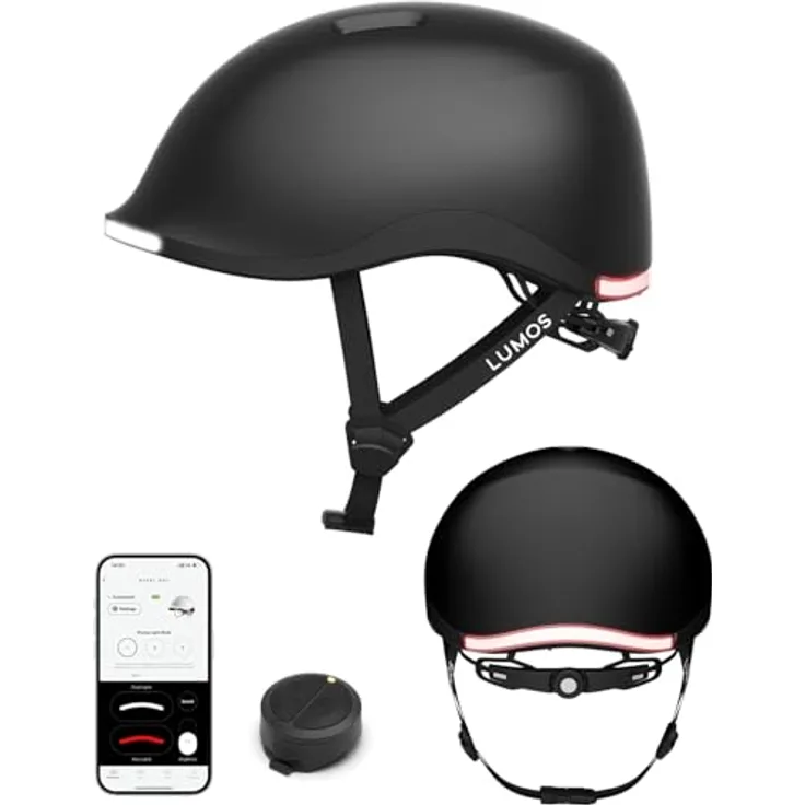 Lumen Labs LUMOS NYXEL Fahrradhelm, Größen S (52-56 cm) und M (55-59 cm), mit vorderen und hinteren Blinkern, 56 adressierbaren LEDs und sieben RGB Farben