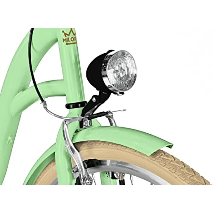 Milordbikes City-Fahrrad, Grün, Metall, 46 cm, mit Aluminiumfelgen und hinterem Träger, Freizeit & Sport – Bild 5