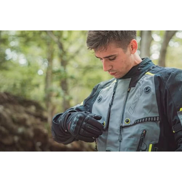 LS2 Apollo wasserdichte Motorrad Textiljacke, 3-lagiges CORDURA®-Gewebe, dunkelgrau/schwarz/neon-gelb, 2XL – Bild 2