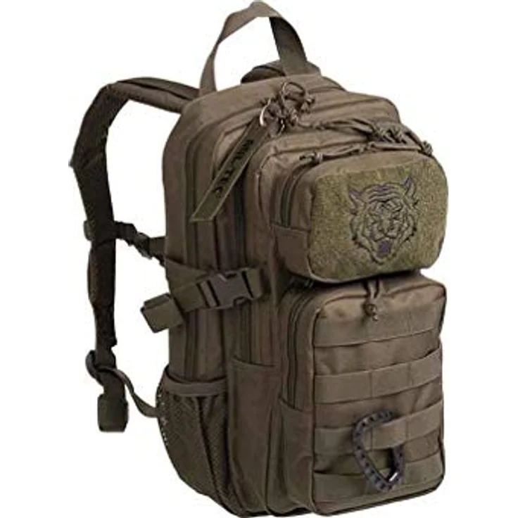 Mil-Tec US Assault Pack Kinderrucksack (14l) • Taktischer Rucksack mit 2 großen Fächern und 2 Fronttaschen • Verstellbare Schultergurte, Brustgurt, Farbe: Oliv – Bild 1