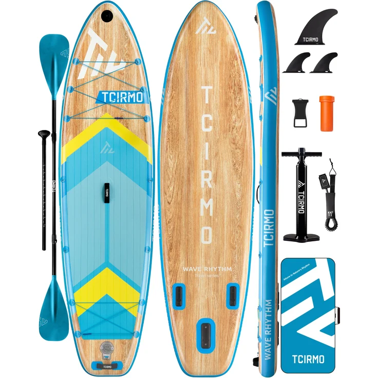 COIL COIL SUP-Board - Aufblasbares Stand Up Paddleboard Set, 320 cm, 158 kg, inklusive Paddel, Pumpe und wasserdichter Handytasche, Blau