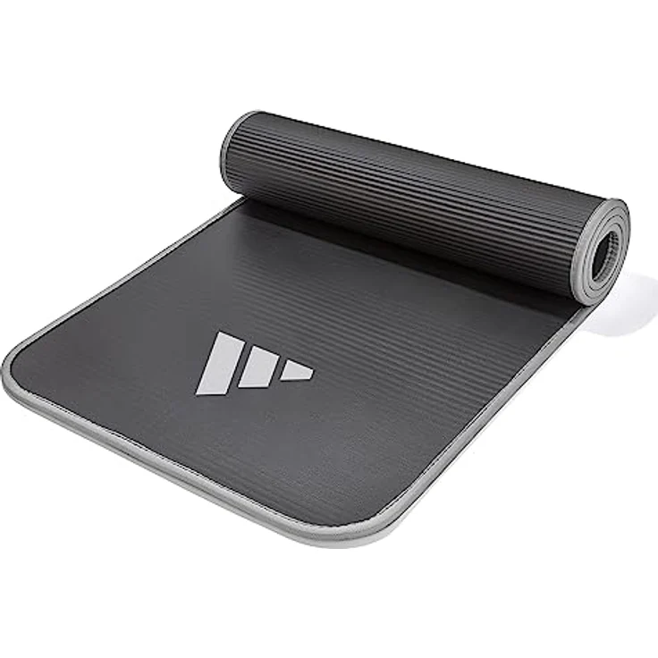 adidas Yogamatte (10 mm) - voll gepolstert, mit genähten Stoffkanten und geriffelter Unterseite, rutschfest, inkl. Tragegurt, Maße: 183 x 61 cm – Bild 5