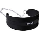 GORILLA SPORTS® Dip Gürtel - mit Stahlkette und 2 Karabiner, bis 100 kg Belastbar, Nylon, Schwarz - Gewichthebergürtel, Gewichtsgürtel, Dip-Gürtel, Dip Belt, Taillengürtel, Gewichtheben