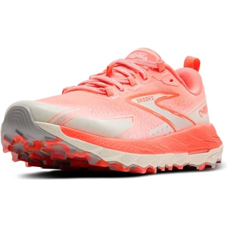 Brooks Running Cascadia 18 Damen Laufschuhe, Trailrunning, verbessertes Mesh-Obermaterial, Dämpfungstechnologie, Blau/Pink – Bild 1