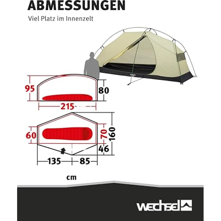 Wechsel Exogen 1 Zero-G Line, Kuppelzelt für 1 Person, 1.49 kg, leicht und separat aufbaubar – Bild 6