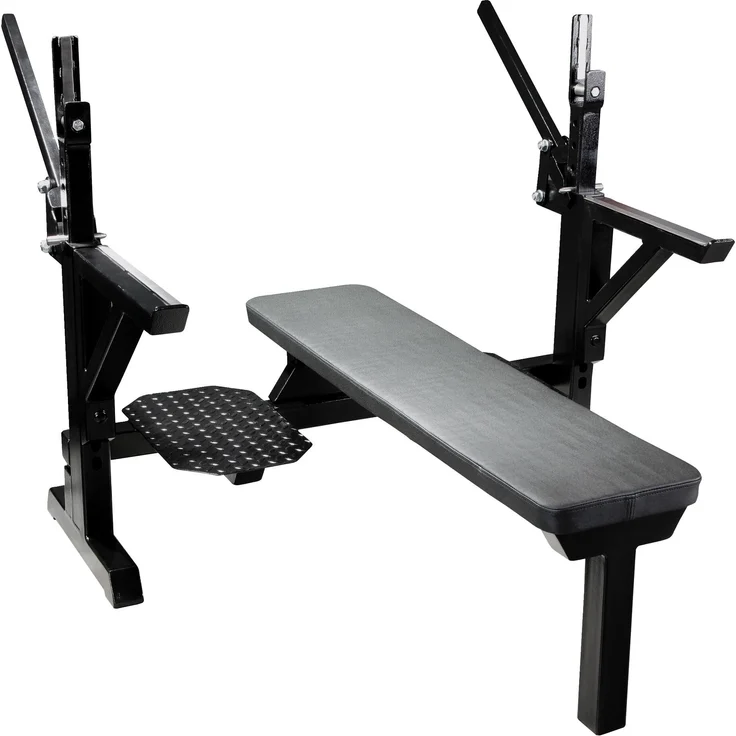 Sport-Thieme Drückerbank, Professionelle Wettkampf-Drückerbank mit Safety-Rack, Schwarz