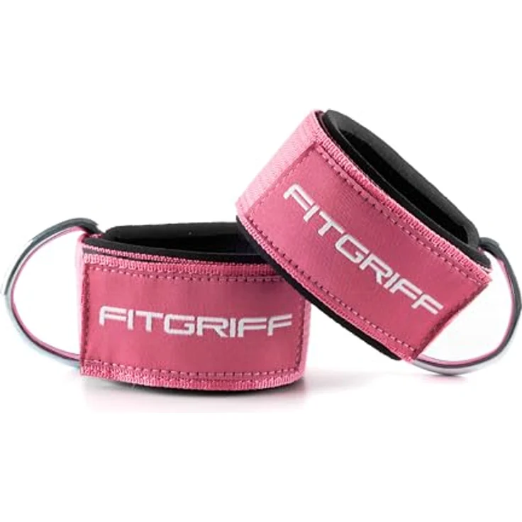 Fitgriff Komfort Fußschlaufen (2Stück) - für Fitness Training am Kabelzug - Fußfesseln für Damen und Herren (Pink) - Preisvergleich – Bild 5