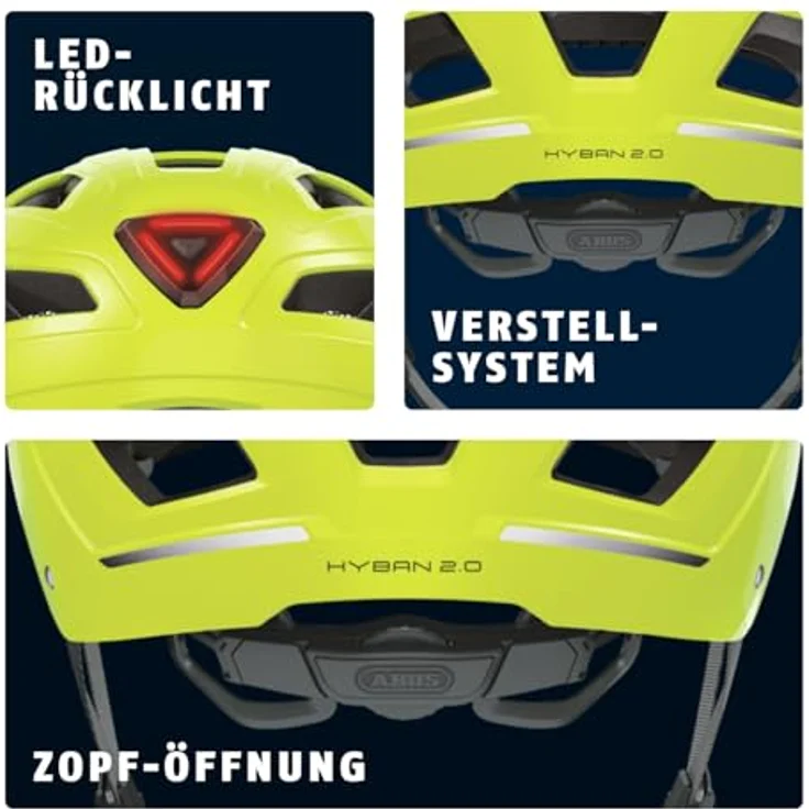 Abus Hyban 2. 0 Fahrradhelm - Gelb 56 - 61 cm – Bild 5