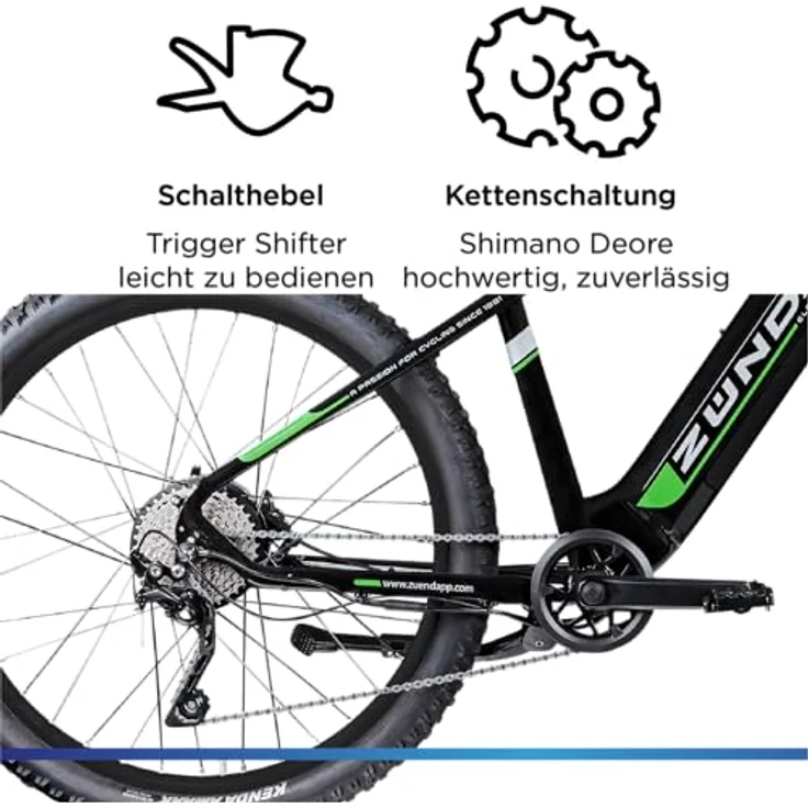 Zündapp E-Bike Mountainbike Z898, 10 Gang Kettenschaltung, Heckmotor, 540 Wh, Pedelec für Damen und Herren, 27,5 Zoll MTB – Bild 7
