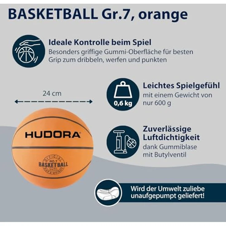 HUDORA 71710 - Basketball-Set Slam It, Korb + Ball + Pumpe – Bild 5