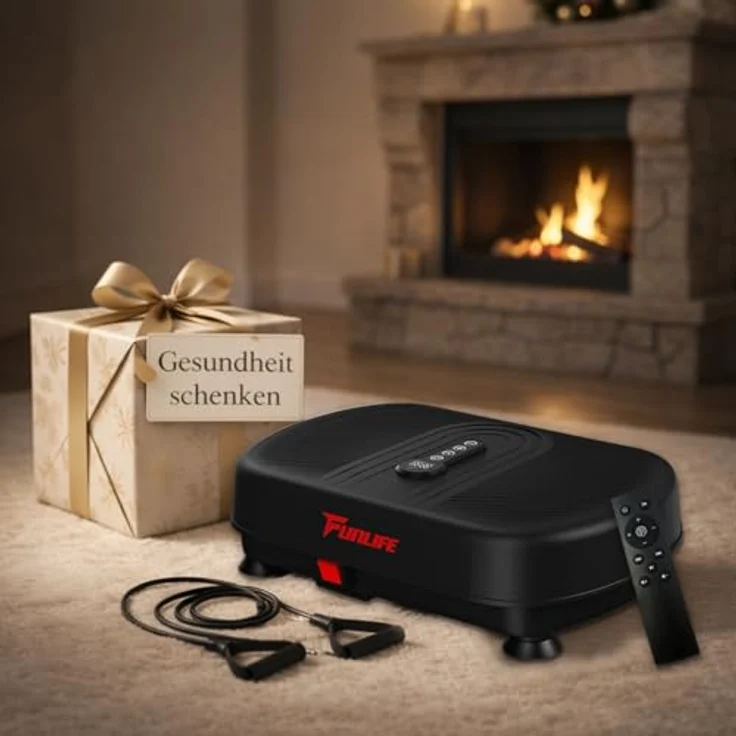 Funlife V6 Vibrationsplatte, 120kg, 120 Stufen & 5 Programme, Fitnessplatte mit Trainingsseilen & Bluetooth, kompakt & leise für Heimtraining – Bild 8