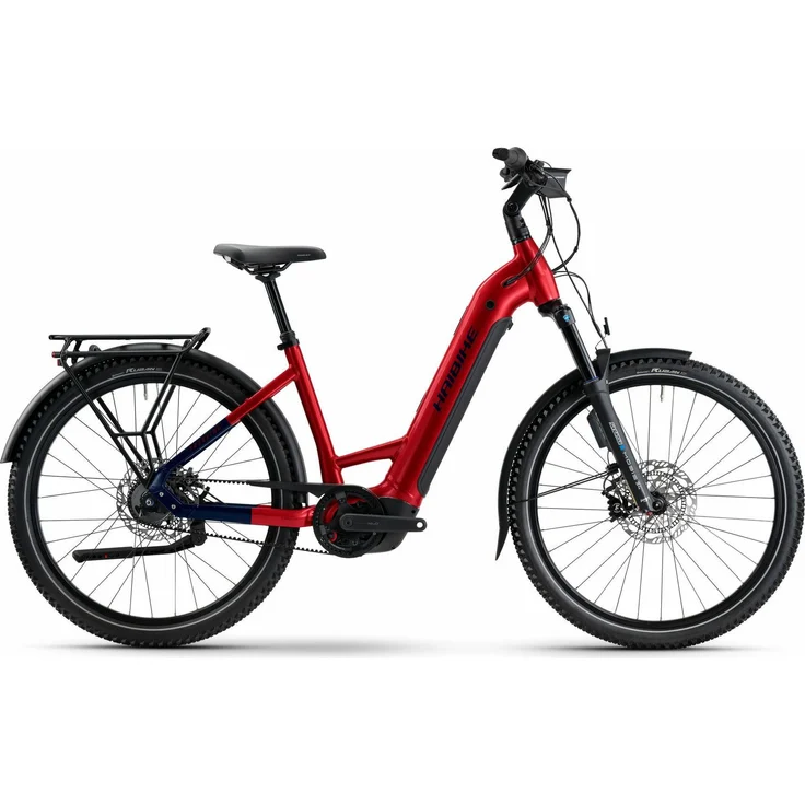 Haibike TREKKING 9 ABS, E-Tourenbike mit Bosch Performance CX Motor, 800 Wh Akku, 27,5" Räder, dynamite red/blue glänzend, Low-Entry