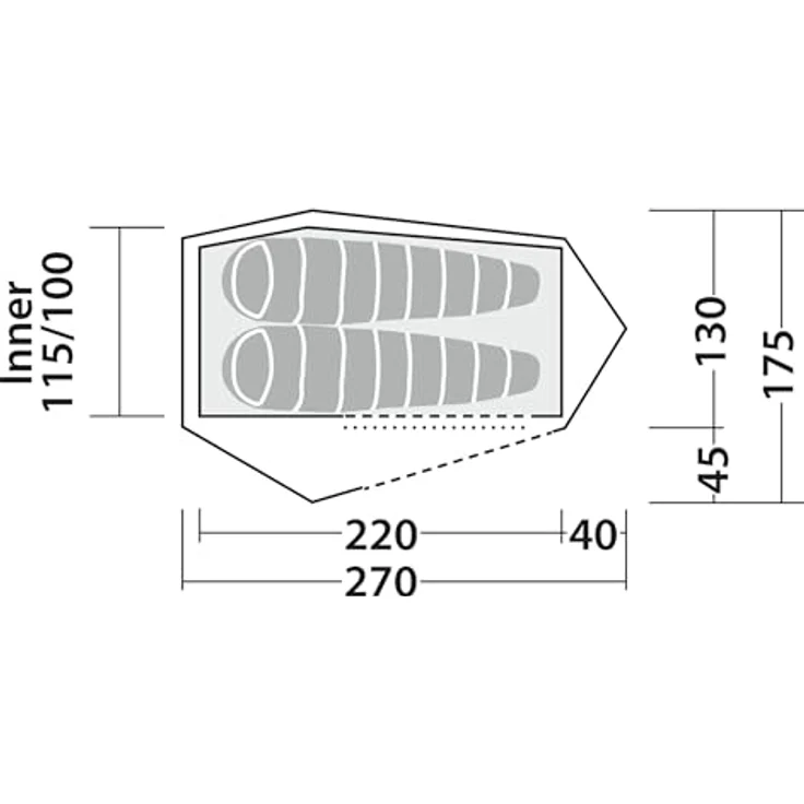 Robens Cress 2 Pro, Kuppelzelt für 2 Personen, 2.30 kg, wetterfestes HydroTex Core Polyester, atmungsaktives Innenzelt, einfacher Auf- und Abbau – Bild 3