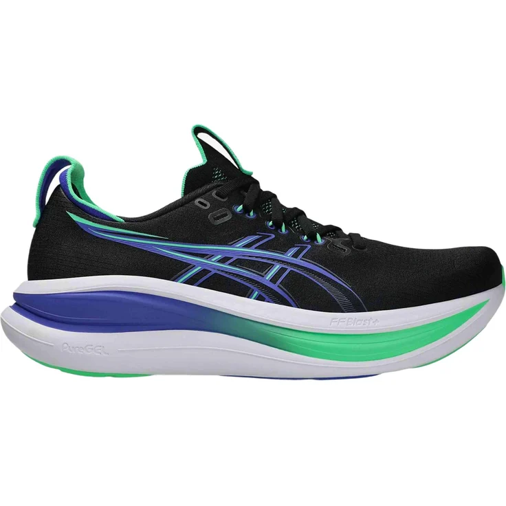 Asics GEL-Nimbus 28, Laufschuh für Neutralläufer mit GEL-Dämpfung, schwarz-blau, Größe 44.5 – Bild 1