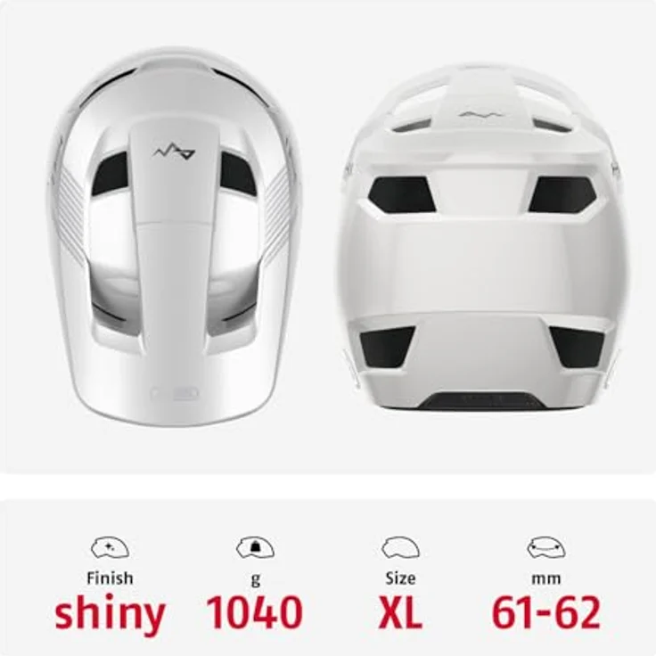 ABUS Downhill Helm HiDrop, ASTM-er Fullface Helm mit ABS-Außenschale für MTB, geeignet für Downhill, Enduro und Bikepark, Weiß, Größe XL – Bild 3