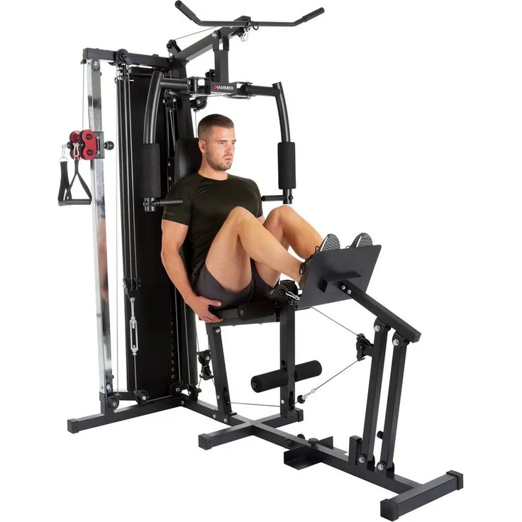 Hammer Kraftstation TX4, 12 Gewichtsblöcke, Beinpresse u. separatem Rückentrainer, schwarz
