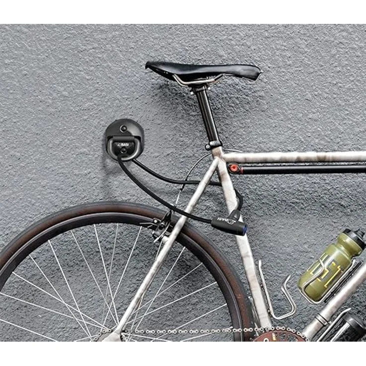 Basi Boden-Wandanker und Spiralkabel BWA 110 und ZR 312, Diebstahlsicherung für Fahrrad, Motorrad und E-Bike, witterungsfest, 65 cm Länge – Bild 4