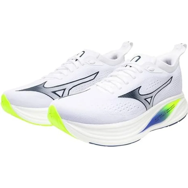 Mizuno Neo Zen 2 J1GC268601, Laufschuhe mit ENERZY NXT Dämpfung in White/Estate Blue/Lightning Yellow, Größe 42.5 – Bild 5