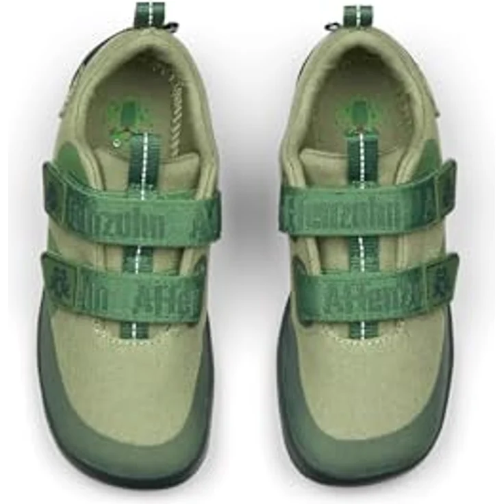 Affenzahn Kid's Barfussschuhe Lucky, Unisex Kletterschuhe aus 100% Bio-Baumwolle, Grün, Größe 26 mit Klettverschluss und rutschfester Gummisohle – Bild 5