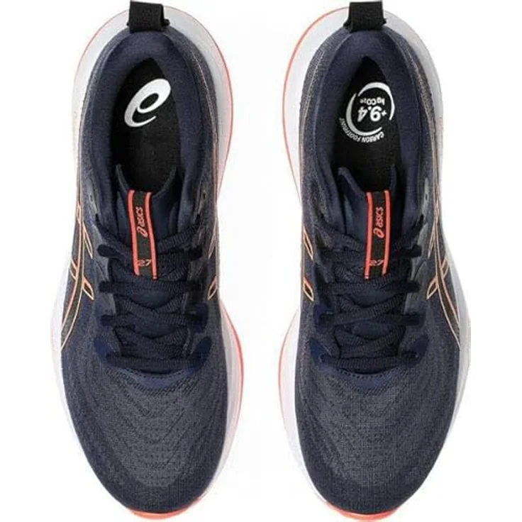 Asics Gel-Cumulus 27, Laufschuh mit PureGEL Technologie und FF BLAST PLUS Foam, Midnight/Coral Reef, Größe 42 – Bild 3