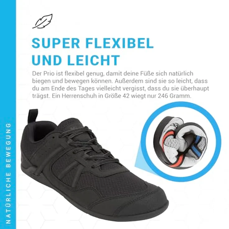 Xero Shoes Prio PRMBLKM, Laufschuhe mit rutschfester Sohle und herausnehmbarem Fussbett, schwarz – Bild 5