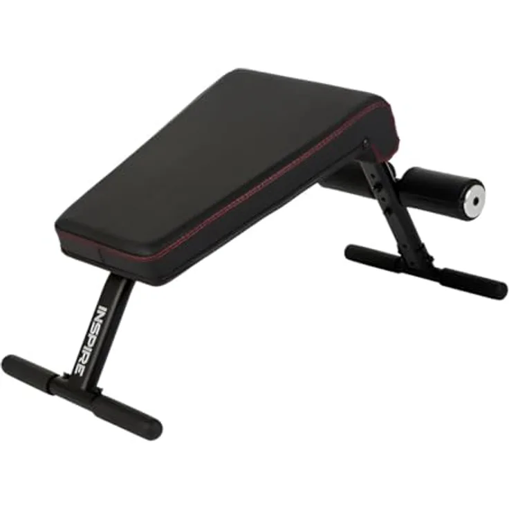 Inspire Mini Crunch Bench - Ab Bench, kompakte Bauchbank in Mattschwarz & Chrom