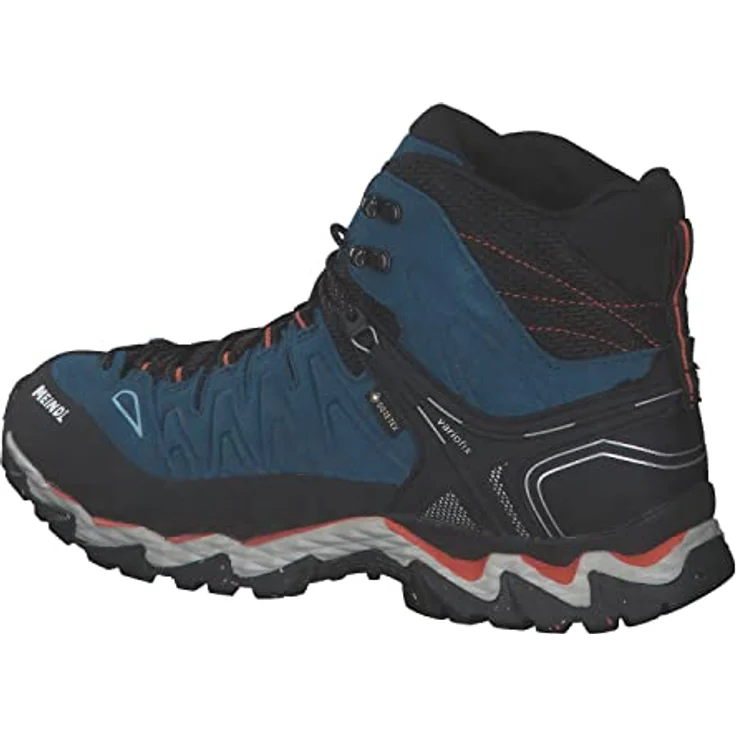 Meindl Lite Hike GTX Men, Wanderschuhe aus Velourleder und Mesh mit GORE-TEX Futter, Größe UK 12, blau/orange – Bild 3