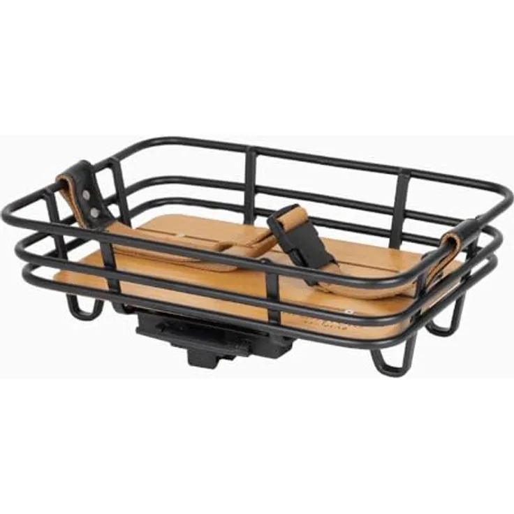 Atran Velo AtranVelo Epic Retro AVS Vorderradkorb, Schwarz/Braun, Volumen 7 l, 26.5 x 36.5 x 7 cm, inkl. AVS Systemadapter