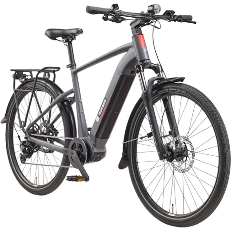 TELEFUNKEN E-Bike Herren 27,5 Zoll, Elektrofahrrad Mittelmotor, 9-Gang Shimano Kettenschaltung, Hydr. Scheibenbremsen - SUV710, Schwarz – Bild 1