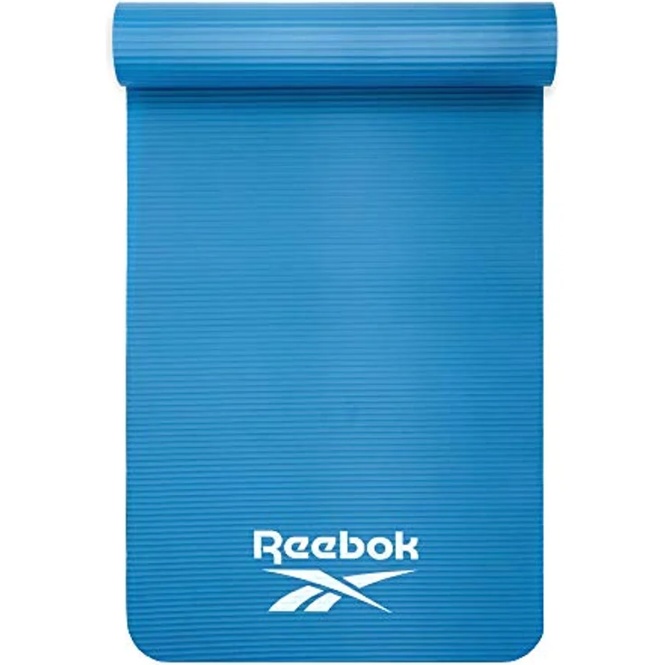 Reebok Unisex - Trainingsmatte 15mm Blau, Yogamatte mit geriffeltem Boden für verbesserten Komfort – Bild 2