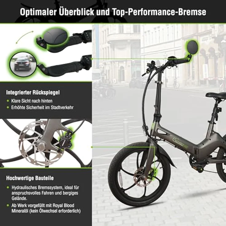SachsenRAD E-Folding Race Bike F11 Pro MagPuma, 20 Zoll Klapprad mit ultraleichtem Magnesiumrahmen, 19 kg, Rückspiegel, StVZO-Zulassung, inklusive Transporttasche, IF Design Award ausgezeichnet – Bild 5