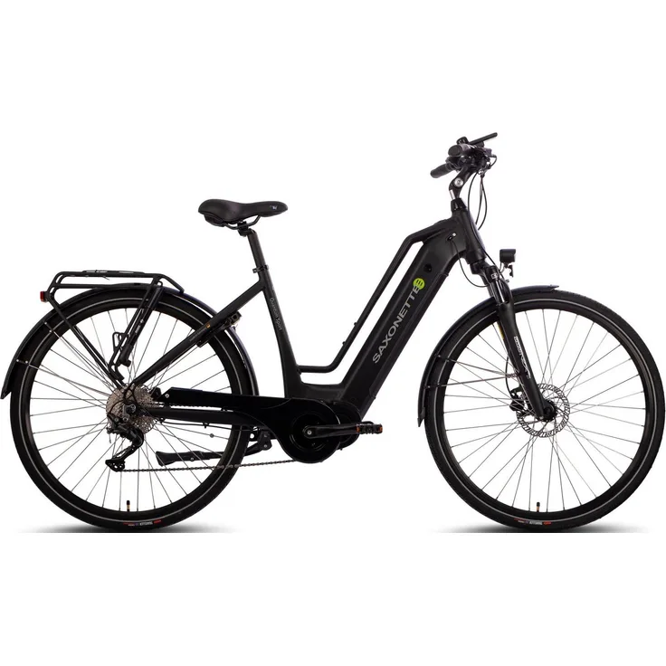 SAXONETTE E-Bike Trekkingrad Quantum Sport, 10 Gang Shimano Kettenschaltung, 250 W Mittelmotor, 540 Wh, Pedelec für Damen und Herren, Alu-Rahmen