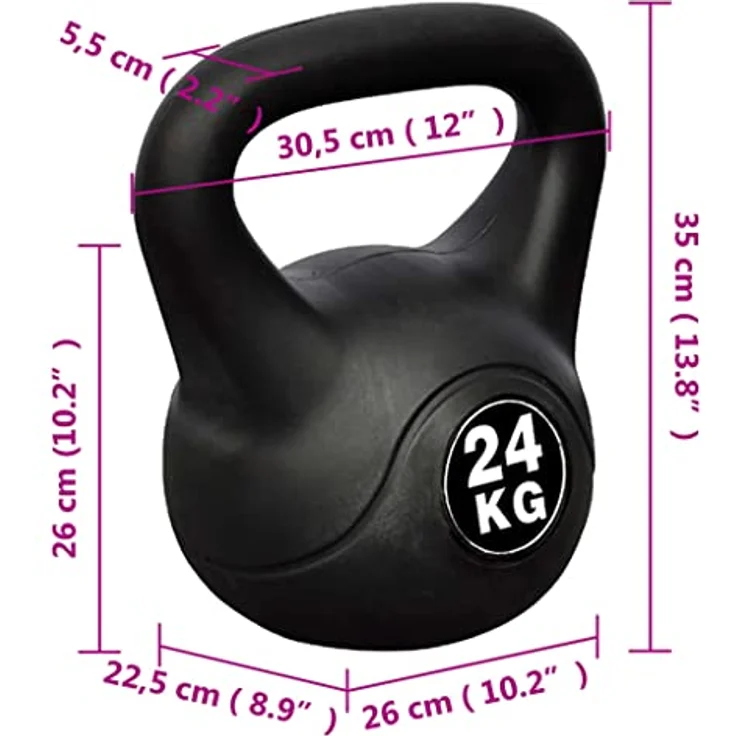 vidaXL Kettlebell Kugelhantel 24kg, Bodenschonende Profi-Hantel aus Kunststoff – Bild 5