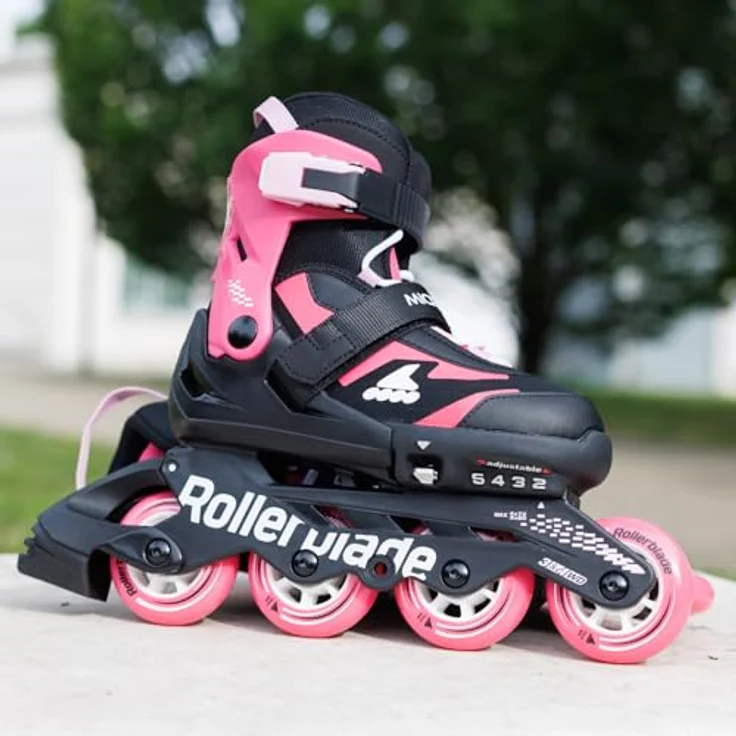 Rollerblade MICROBLADE Inline-Skates für Mädchen, verstellbar in 4 Größen, Schwarz/Rosa, 28-32 – Bild 5
