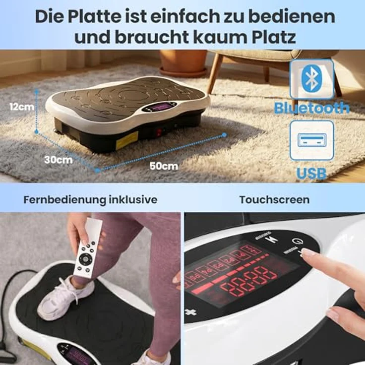 Extralink Vibrationsplatte für Ganzkörpertraining, 200 W, Muskelaufbau Fitnessgerät – Bild 7