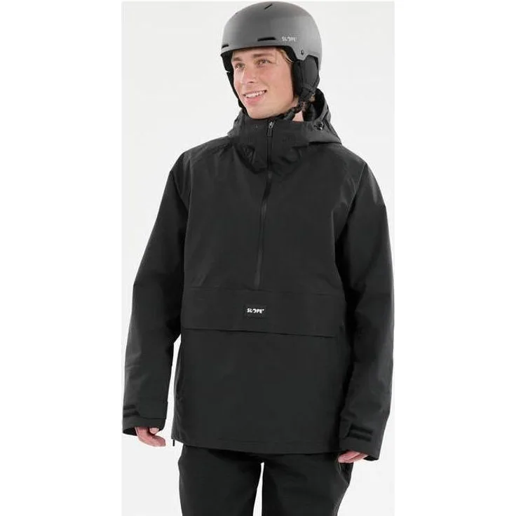 Slope Herren Skijacke Ruki, Lined Shell Ski Anorak, wasserdicht 15.000 mm, schwarz, XXXS