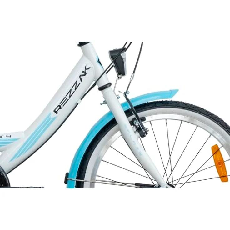 Rezzak 20 Zoll Mädchenfahrrad, 7 Gang City Bike mit Höhenverstellbarer Sattelstütze, Gepäckträger und LED-Lichtern – Bild 4