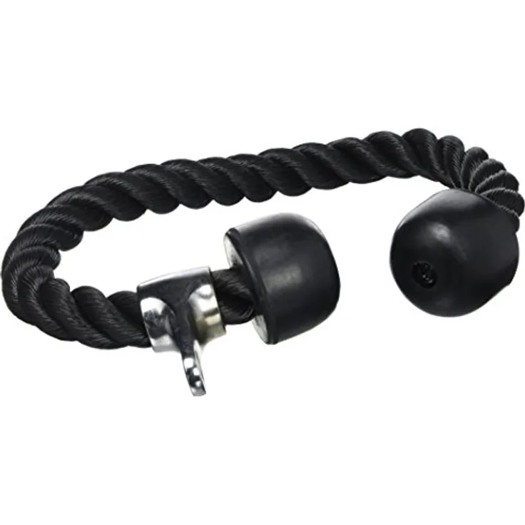 GORILLA SPORTS® Trizepsseil - 68cm / 85cm / 100cm, mit Drehgelenk, bis 150 kg Belastbar, Schwarz - Trizeps Seil, Kabelzuggriff, Tau Nylon, Kabelzug, Seilzug, Pull Down, Bizeps Seil, Kraftstation